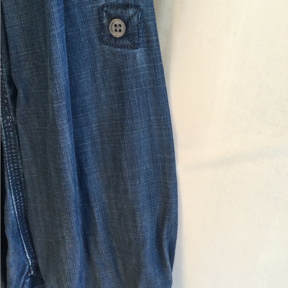 Talbots Navy Denim Lyocell Long Sleeve Shirt size Large - Picture 2 of 6